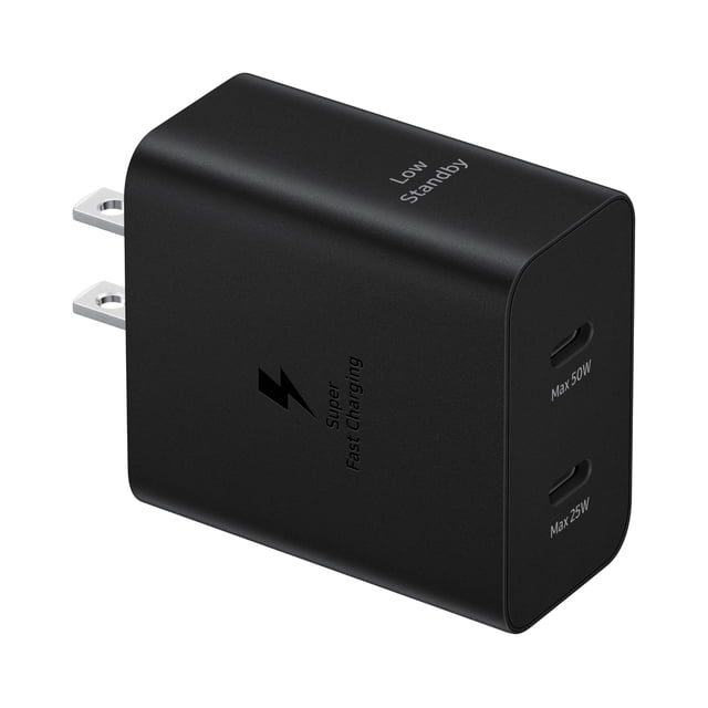 Cargador de pared con adaptador de corriente SAMSUNG 50W Duo EP-T5020XBEGUS