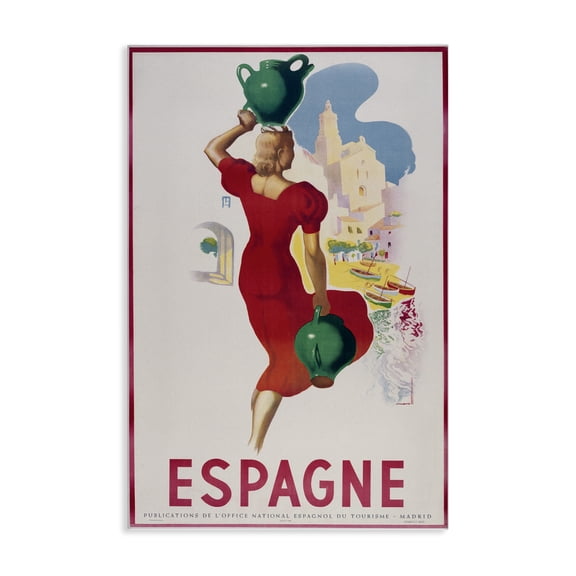 Stupell Industries Victorian Vintage Spain Travel Advertisement Canvas Art, 16 x 24, by Marcus Jules