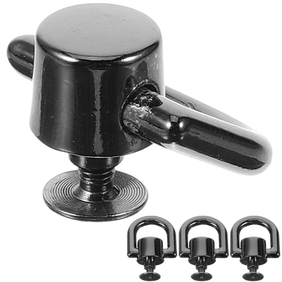 Milisten 4-Pack Lightweight Black D- with Rivet Screws for Handbag, Crossbody Bag, and Craft Accessories