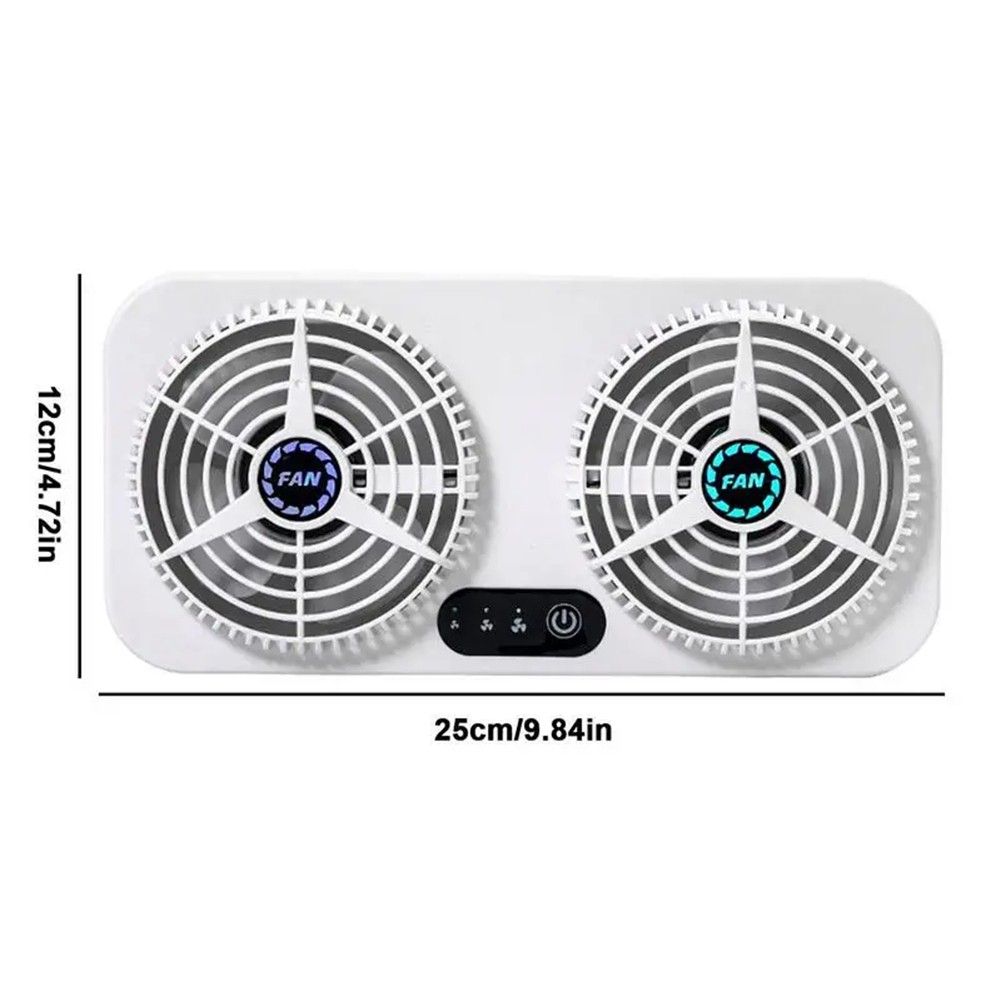 Car Ventilation Cooling Fan for Window Solar Powered Ventilator USB Rechargeable