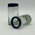 thumbnail image 3 of Hand Blown Mexican Shot Glass | Blue Rim Double Shot Glass Set (Setof2), 3 of 4