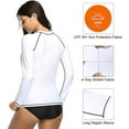 thumbnail image 3 of Charmo Womens Long Sleeve Rash Guard Swimsuit SPF Swim Shirts UV Surf Top Swimwear, 3 of 5