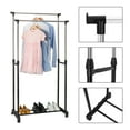 Ktaxon Rolling Portable Clothes Rack Double Bar Rail Hanging Garment