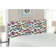 thumbnail image 2 of Sea Animals Headboard, Pattern Penguins in Colorful Hats and Scarfs Cold Winter Fun Art, Upholstered Decorative Metal Bed Headboard with Memory Foam, Full Size, Multicolor, by Ambesonne, 2 of 4