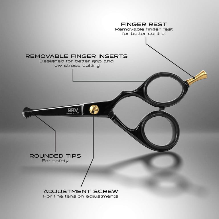 LIVINGO 3.75 Premium Nose Hair Scissors, Curved Safety Blades with Rounded  Tip for Trimming Small Details Facial Hair, Ear Hair, Eyebrow (Black)