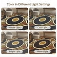 thumbnail image 7 of ODIKA 2'x3' Washable Throw Rug Record Vinyl Shaped Concentric Rings Center Motif Disc Cd Music for Hallway, Study Room, Non-Slip Low Profile, Flatwoven, 7 of 7