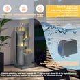 thumbnail image 5 of Magic Union Outdoor Water Fountain, 5 Tiers Cascading Waterfall Indoor Water Feature Garden Decor with LED Lights, Fountains Outside Patio Resin for Yard, Deck, Porch and Home, Bamboo Elements, 5 of 8