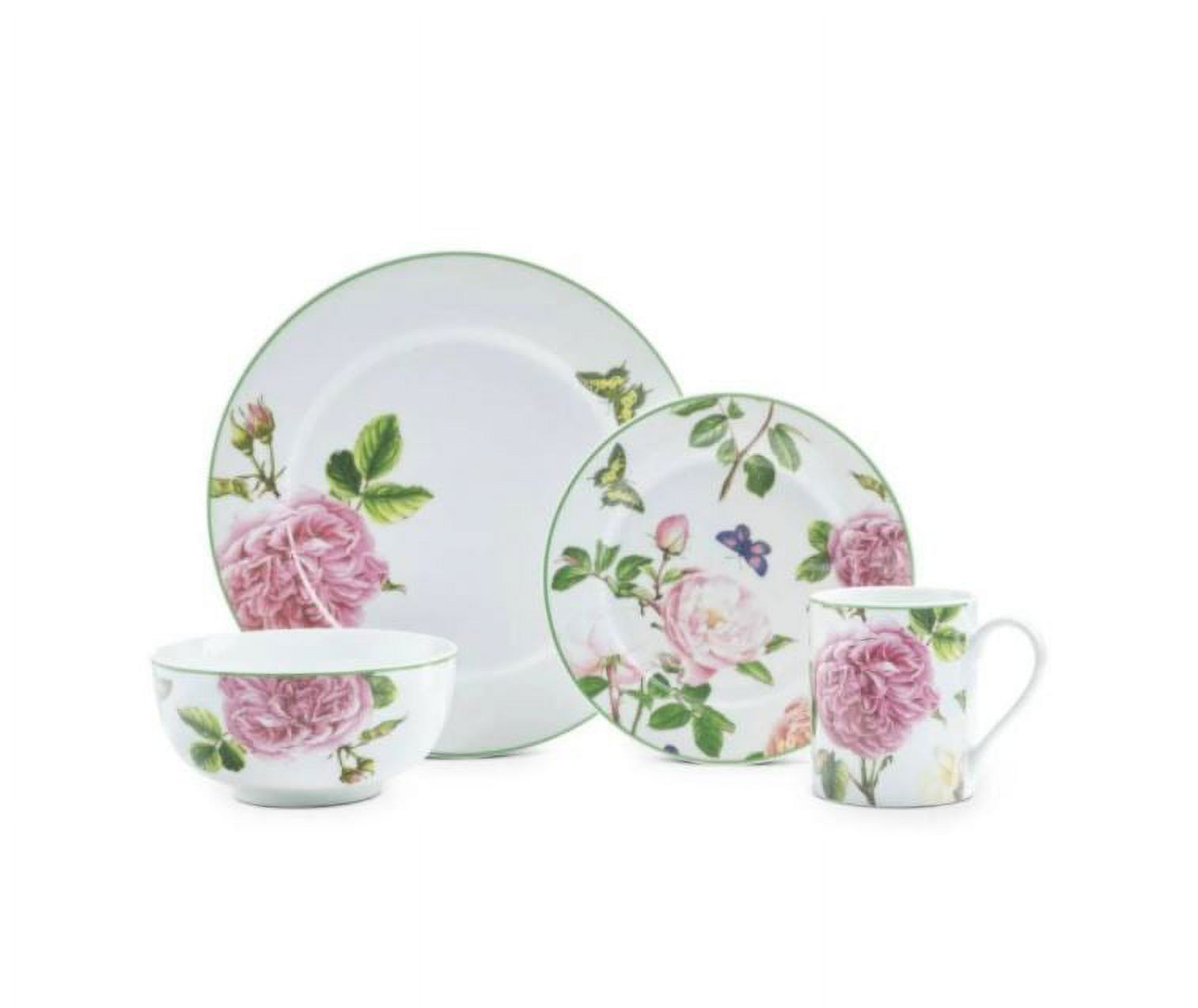 Spode Home Roses 16 Piece Dinnerware Set, Service for 4, Made of Fine Porcelain, Dishwasher Safe - image 2 of 5