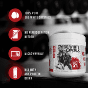 5% Nutrition Rich Piana Egg White Crystals, 100% Pure Egg White Protein Powder With 20G of Protein, Mixes & Stores Easily - 15 Servings (Unflavored)