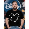 thumbnail image 1 of T-shirt Disney Mickey Mouse 2025 Unisexe Col Rond Noir avec Imprimé Graphique Blanc, 1 of 5