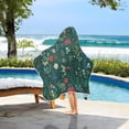 thumbnail image 3 of Yayeee Kids Hooded Towel with Hand Pockets Beach Soft Absorbent Bath Wrap 50 x 23.5 inch, Green Christmas Forest, 3 of 5