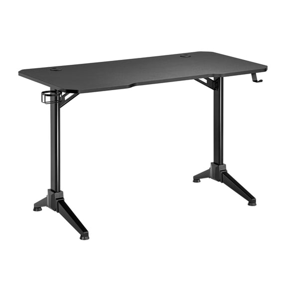 Monoprice Home Office Steel Frame Computer Desk - Black, with Solid-Core 4-foot Desktop and Accessory Attachments, Workstation, Study Table - Workstream Collection