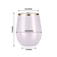 thumbnail image 3 of Efavormart 12 Pack - 14oz Clear Disposable Wine Glasses, Plastic Stemless Wine Tumbler with Gold Rim for Parties, Weddings, Picnics, Catered Events, 3 of 11