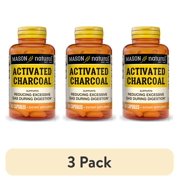 (3 pack) Mason Natural Activated Charcoal 520 mg 60 Caps