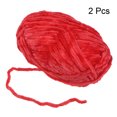 thumbnail image 3 of Uxcell 2Pcs Velvet Yarn Chenille Yarn 2x100g/7.1oz 174 Yards Total Length Super Bulky Polyester Soft Blanket Yarn Red, 3 of 7