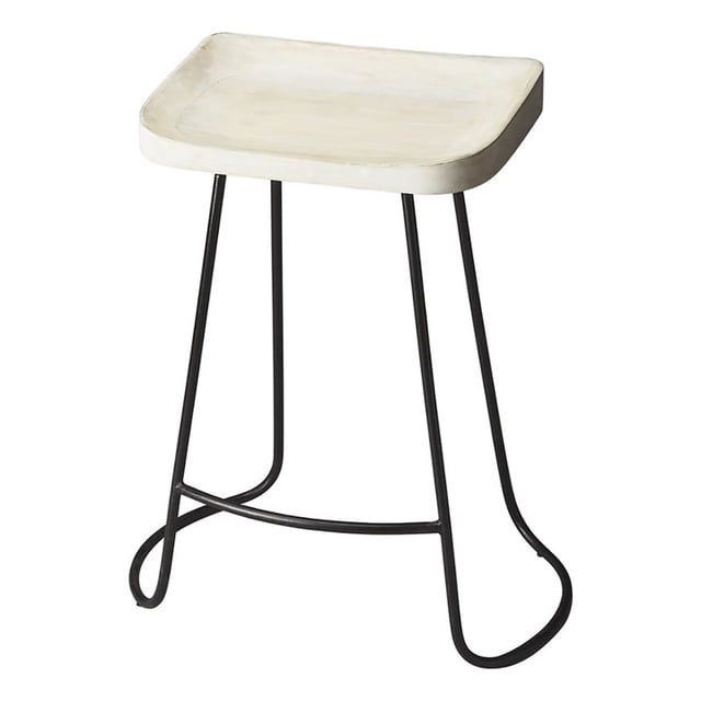 Beaumont Lane 24" Rectangular Transitional Wood Bar Stool in White