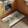 thumbnail image 3 of Rectangle Area Rugs 2 x 3 Ft, Christmas Eucalyptus Non-Slip Residential Carpet, Xmas Red Plaid Botanical Pine Cones Indoor Crawling Mats Runner Rugs for Living Room/Dining Room/Bedroom, 3 of 8