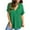 Green, variant on Womens Dressy Summer Tops V Neck Short Sleeve Cooling Lightweght Rayon Shirt Loose Solid Color Tunics Blouses (L, Navy)