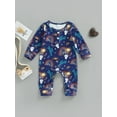 thumbnail image 2 of hirigin Autumn Baby Girls Boys Romper, Infant Cartoon Sun/Animal/Cactus Printing Round Collar Long Sleeve Front Button Jumpsuit, 2 of 9