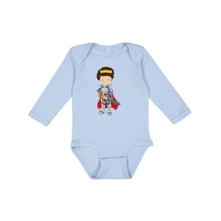 

Inktastic Boy Prince Knight In Shining Armor Brown Hair Boys Long Sleeve Baby Bodysuit