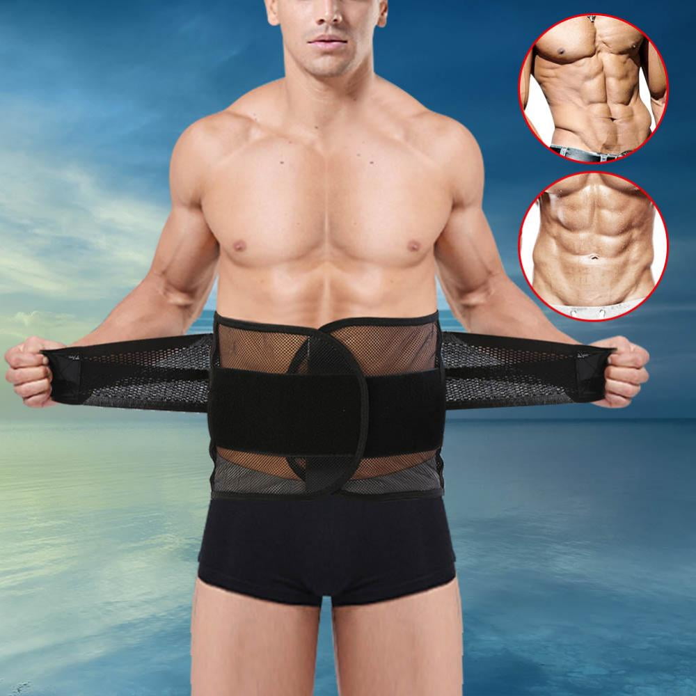 WALFRONT Men Breathable Back Brace Ultra-Light Lumbar Support Abdomen Belt Body Shaper, Abdomen Belt,Waist Training Belt