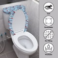 thumbnail image 4 of HELLHERO Polyester Fabric Toilet Protector Cover for Bathroom Christmas Bathroom Set Toilet Seat Cover with Elastic Bottom Set of 2, Holiday, Red Bird, 4 of 8