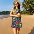 thumbnail image 3 of Yiaed Colorful Floral Forest Fairy Print Women's Sleeveless Dress, Loose Fit Summer Dress, Casual Sleeveless Dress for Women, 3 of 7