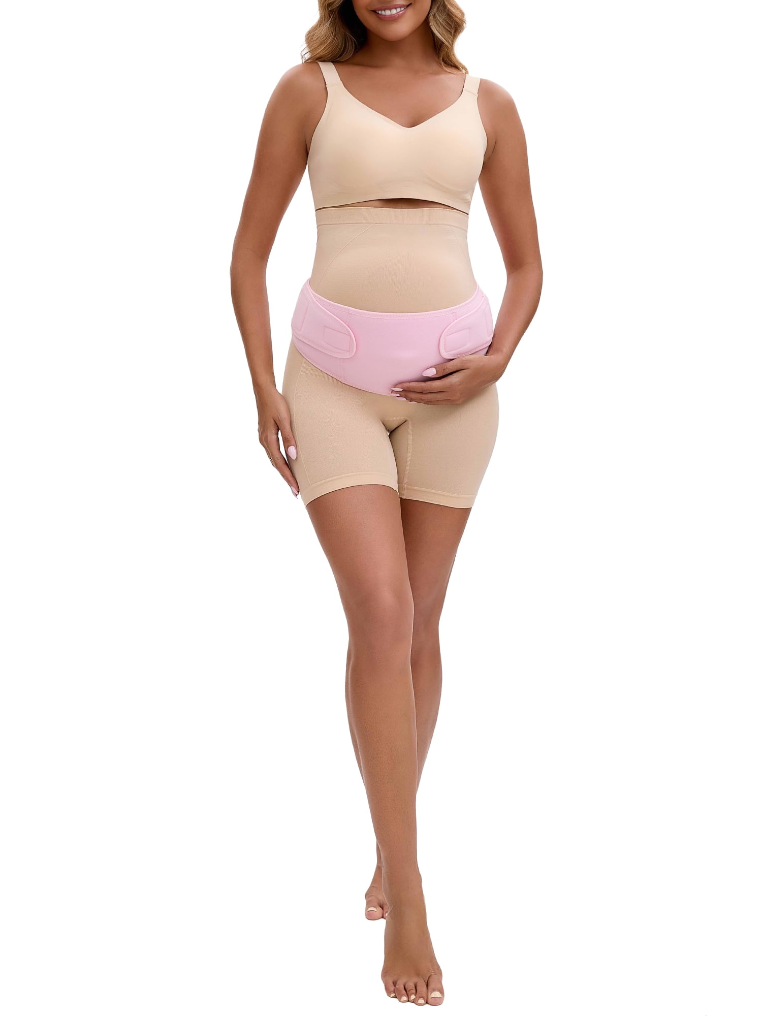 INSPIRE CHIC Mother's Day Women's Maternity Belly Band Adjustable Lightweight Pregnancy Support Belt XL Pink