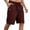 2-Wine, variant on Mens Shorts,Mens Pocket Solid Color Casual Five Point Casual Shorts