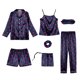 thumbnail image 4 of Gibobby Pijamas Mujer Verano Sexy Pijamas Conjunto de siete piezas para mujer, pantalones cortos de manga larga, pijamas para el con tirantes(Azul,XL), 4 of 5