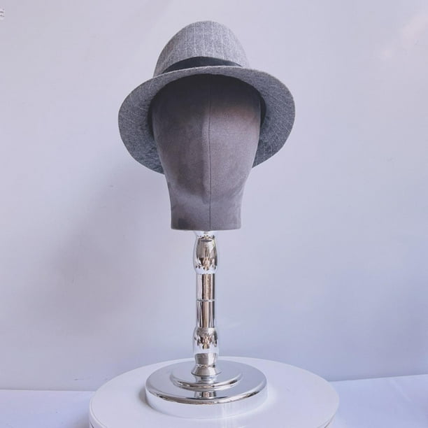Soporte para pelucas, cabeza de maniquí, soporte para pelucas, regalos multifuncionales, soporte para exhibición de sombreros, soporte para sombreros base alta plateada