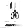 thumbnail image 3 of 2 pack Kitchen Shears Multi Purpose Strong Stainless Steel Kitchen Utility Scissors with Cover Poulry,Fish, Meat, Vegetables Herbs, Bones, Dishwasher Safe (Black), 3 of 5