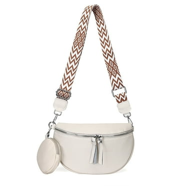 Fanny Pack Ladies Black Stylish Chest Bag Crossbody Bag Ladies Wide Strap Vegan Leather Send Credit Card Package