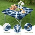 thumbnail image 4 of Blue Tie Dye Starburst Pattern Square Fitted Tablecloth with Elastic Edge,Square Table Cover,Washable Elastic Table Cover for Home Kitchen Party Decor 36"x36", 4 of 6