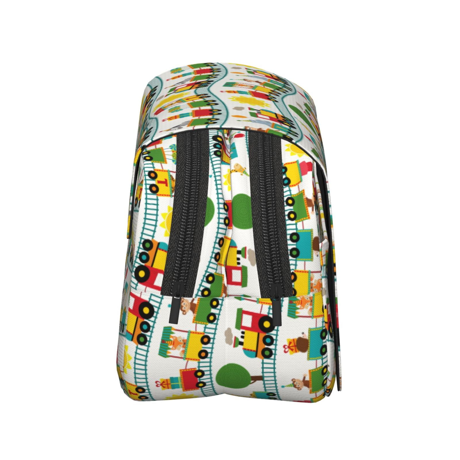 Rateoe Train With Animals Pattern Double Clamshell Pen Case, Storage Organizer with Two Zipper Compartments– Holds Up to 50 Pencils & Pens
