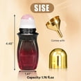 thumbnail image 3 of 1 Pack 50ml Rose Quartz Waisted Glass Roller Bottle, Refillable Amber Roll On Bottle with Natural Crystal Roller Ball, Leak-Proof Travel Perfume Bottle with Gold Cap, Comes with Mini Metal Funnel & B, 3 of 5