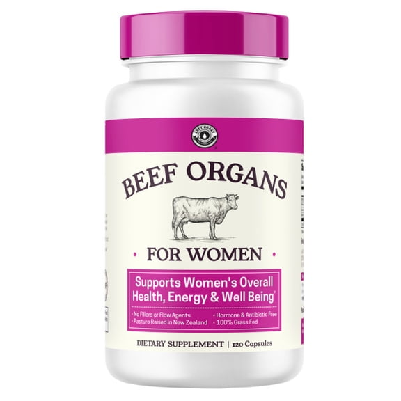 Left Coast Performance Beef Organ Supplement for Women, Unflavored, 120 Capsules