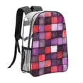 thumbnail image 4 of 16 Inch Transparent Backpack With Lightweight And Durable Design Without Pockets Transparent For Work Business Travel Sports Palevioletred Checked Hand-Drawn Sketch_1, 4 of 7