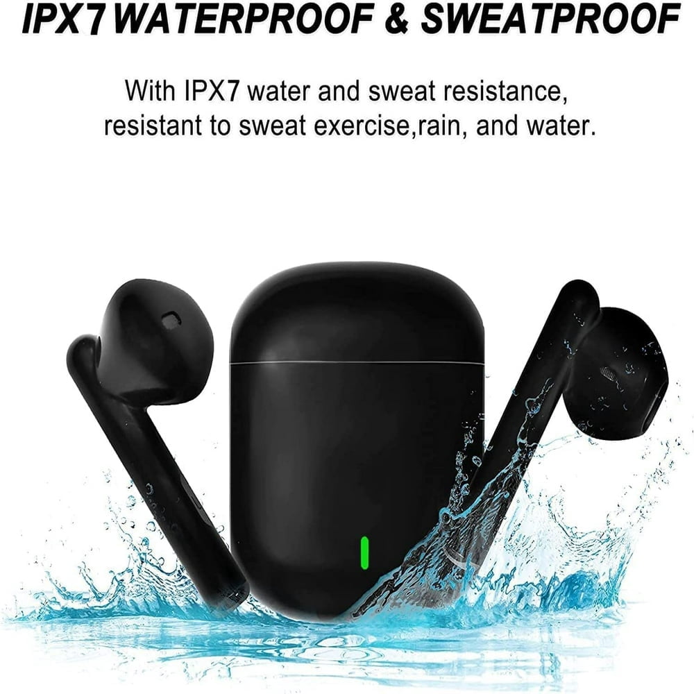 SDOTXA Wireless Earbuds Bluetooth 5.3 Headphones Noise Cancelling Air Buds Pods 3D Stereo Ear pods in-Ear Ear Bud Built-in Mic IPX7 Waterproof Headsets for iPhone/Samsung/Android BlackEa