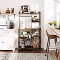 thumbnail image 6 of 6-Tier Kitchen Bakers Rack with Hutch, Microwave Oven Stand with Wine rack, Coffee bar,Kitchen Utility Storage Shelf for Spice Rack Organizer,Brown, 6 of 8