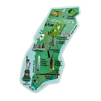 New York USA Decowood Jumbo Wood Fridge Magnet 4.5" x 2.0"