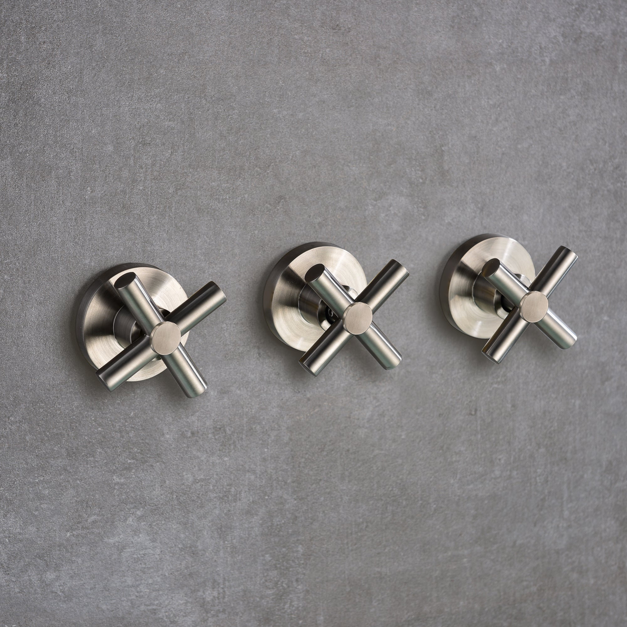 SUMERAIN High Flow Tub and Shower Faucet Set 3 Handle with Valve,Brushed Nickel Waterfall Tub Spout and Rain Shower Head