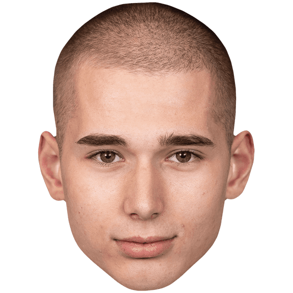 Reese Carter (Buzz Cut) Celebrity Mask, Flat Card Face, Fancy Dress Mask