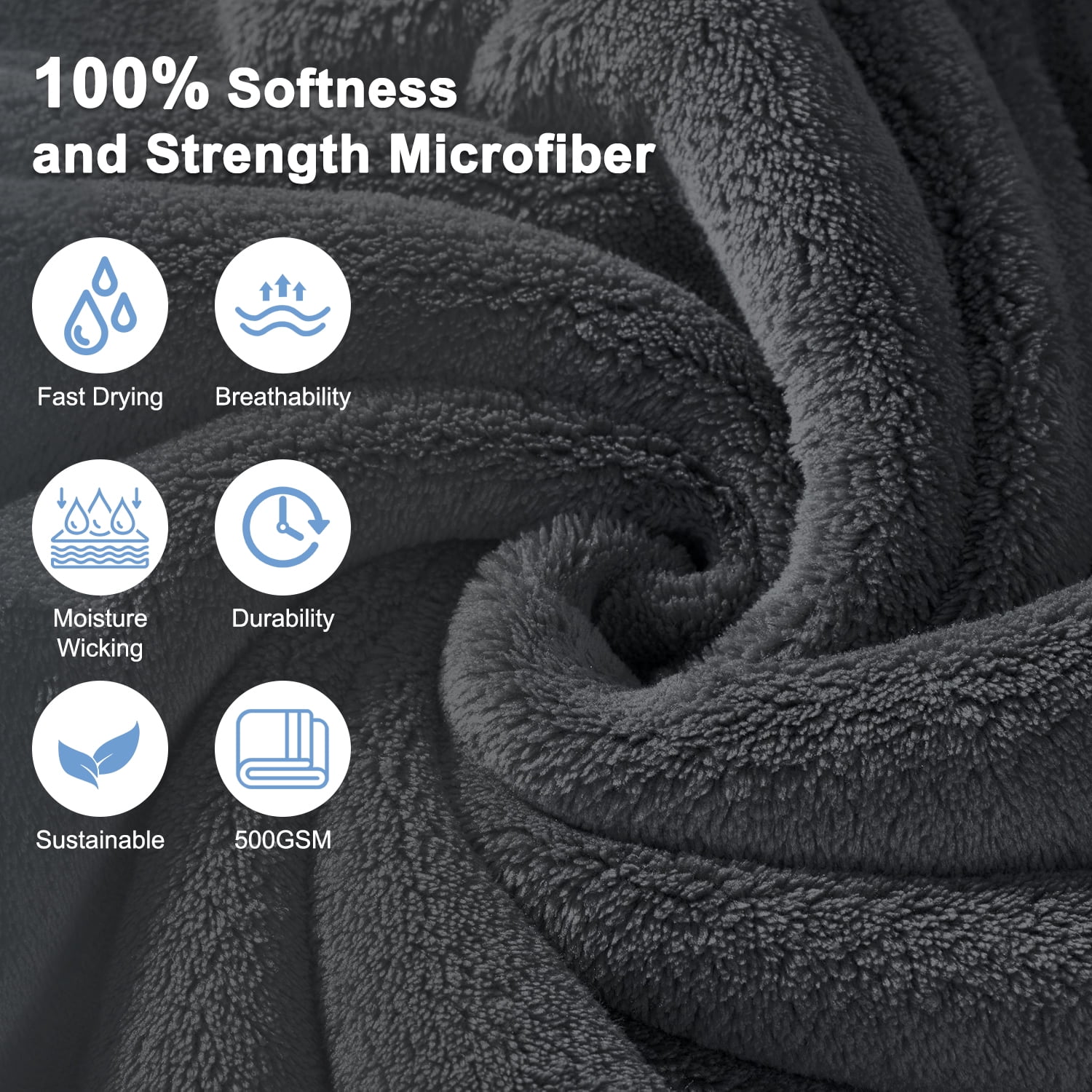 Bath Towels Set of 4, Larger & Light Bath Towels 28 x 55 Inches, 100% Microfiber Super Soft and Highly Absorbent, Bath Sheets Quicker to Dry, Perfect Bathroom Towels for Daily Use, Black