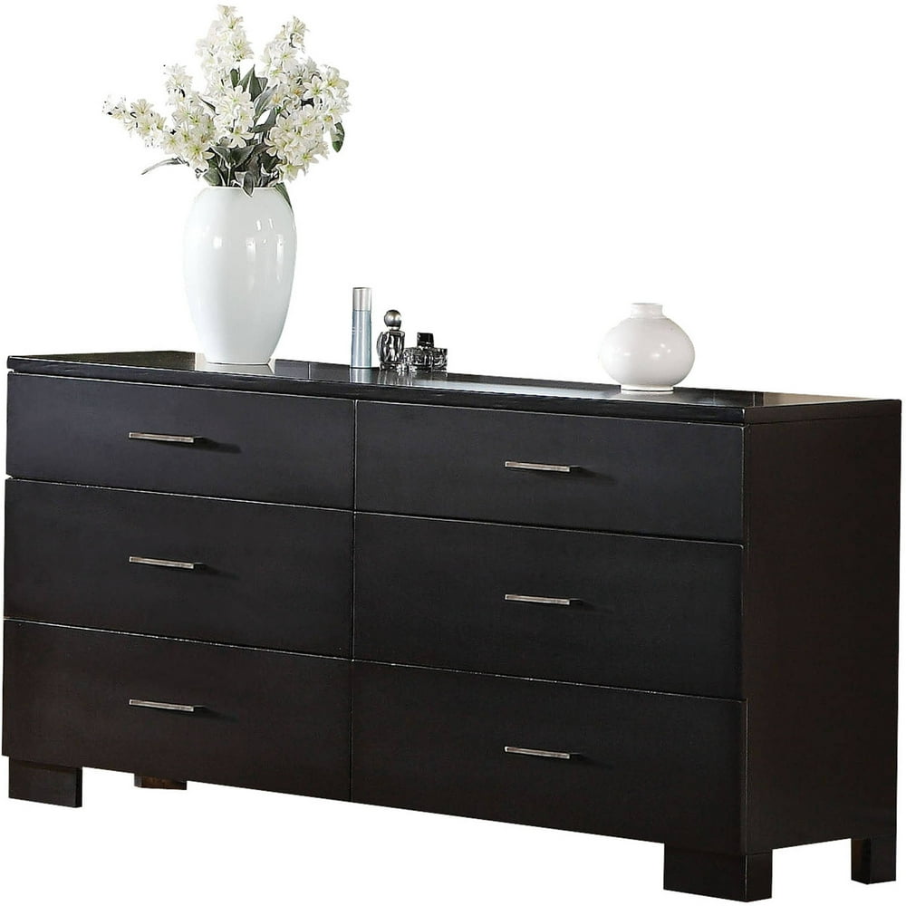 Acme Furniture London Black Dresser with Six Drawers