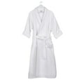 thumbnail image 2 of 100% Premium Long-Staple Cotton Unisex Waffle Weave Bath Robe, Small,White, 2 of 9