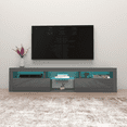 thumbnail image 4 of Bari 200 Floating TV Stand for TVs up to 90", Modern High Gloss 79" Entertainment Center, Wall Mounted TV Media Console with Storage Cabinets and LED Lights, 4 of 5