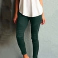thumbnail image 2 of GZWYHT Leggings for Women,Petite Pants,Womens Large Multi Color Fashion Casual Slim Fitting Solid Color Elastic Pants With Pockets,Tights for Women,Pants for Women,Work Pants,Green 1,S, 2 of 6