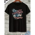 thumbnail image 2 of Camiseta patriótica "Viaje a la Libertad 1776" para hombre: gráfico de bandera vintage con diseño "Tierra de la Libertad", cuello redondo clásico, ropa informal, ropa festiva, 2 of 6