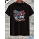 thumbnail image 2 of Camiseta patriótica "Viaje a la Libertad 1776" para hombre: gráfico de bandera vintage con diseño "Tierra de la Libertad", cuello redondo clásico, ropa informal, ropa festiva, 2 of 6